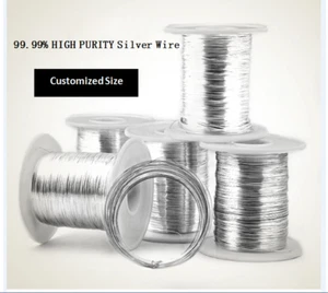 1M 99.99% Pure Sliver Round Wire Dead Soft Fine Silver Craft Wire 18ga-32ga - Picture 1 of 5