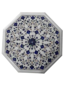12" Marble side end Table Top Inlay Semi Precious Stones Floral Handmade art - Picture 1 of 1