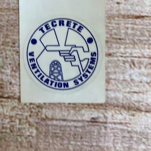 Tecrete Ventilation Systems Vintage Sticker ~ Mining Equipment Advertising - Picture 1 of 4