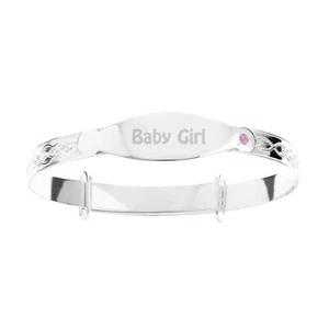 Dolce Valentina personalisierte Kindergravur ""Baby Mädchen"" oder beliebiger Name Armreif - Bild 1 von 9
