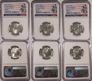 2023 P D S Eleanor Roosevelt 25c NGC MS66 American Women Quarter FIRST DAY ISSUE - Picture 1 of 3