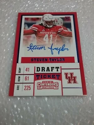 Steven Taylor Houston 2017 Contenders Draft Picks Autographed Blue Foil RC #249 - Image 1 of 4