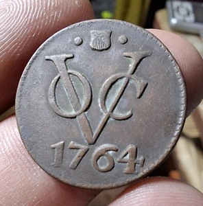 Dutch Netherlands Colonial VOC Duit 1764 Utrecht NewYork Penny Good Condition - Picture 1 of 2