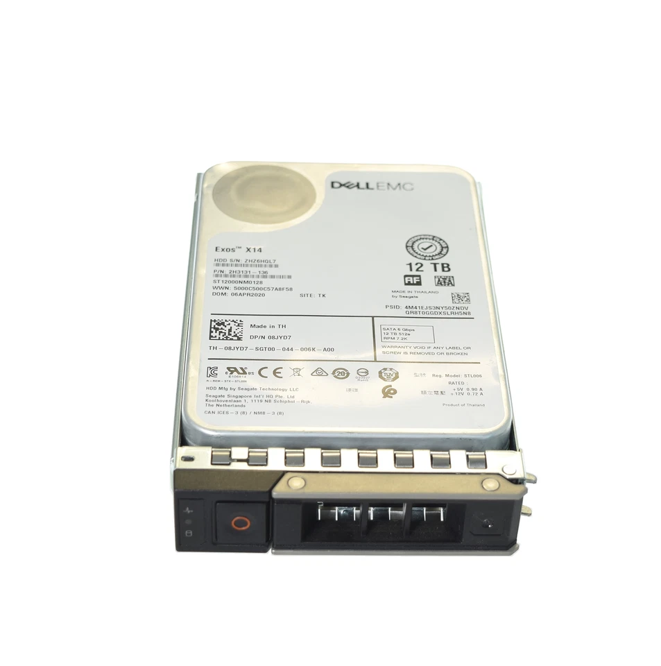 Dell Seagate Exos X14 3.5" 12TB 7.2K 6GBPS SATA Hard Drive - 8JYD7 ST12000NM0128 - Image 1 of 1