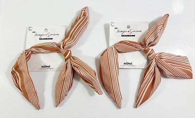 Faixa de cabeça Morgan Simianer Xo Scunci listrada arco | - Imagem 1 de 4