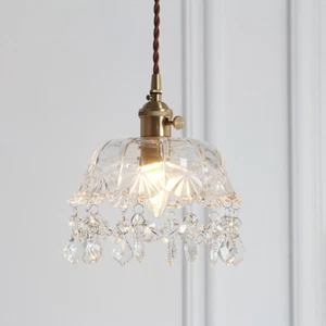 Dining Room Pendant Lamp Retro Ceiling Light Fixture Hanging Lighting with Glass - Picture 1 of 11