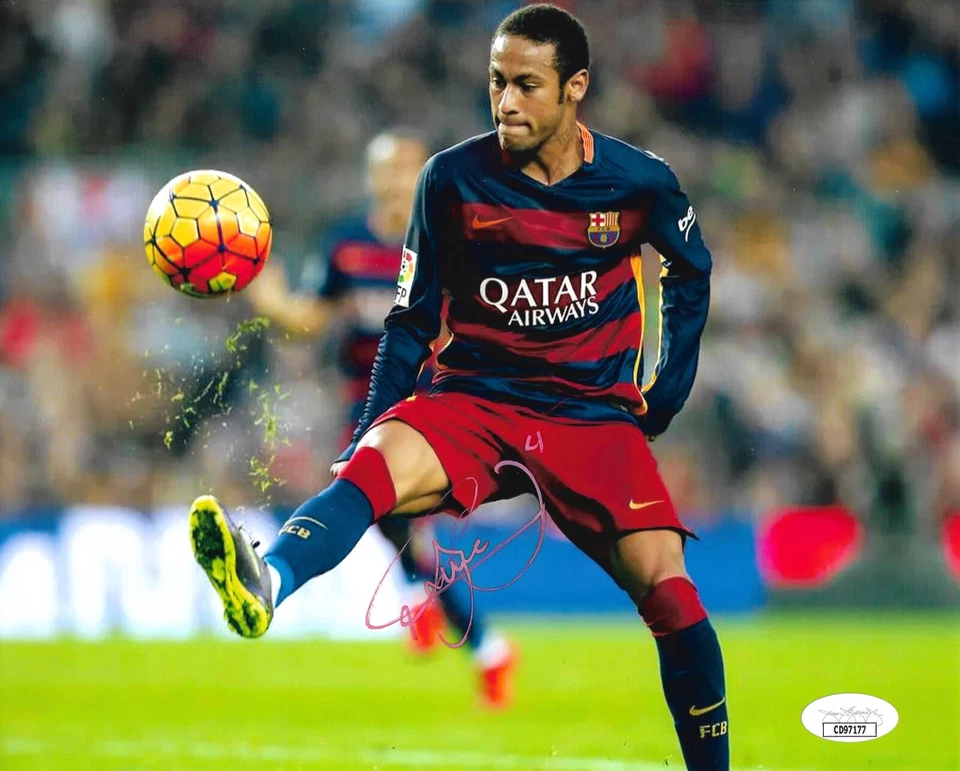 Neymar Jr. Signed 8x10 Photograph JSA COA Brazil Soccer Barcelona - Image 1 of 1