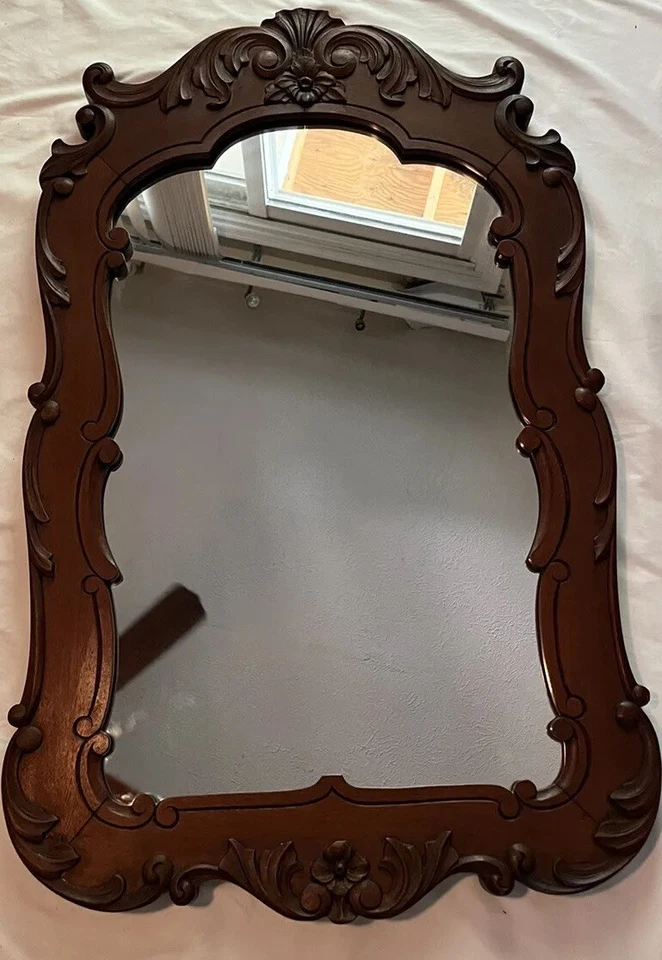 Beautiful Queen Anne Dresser Mirror Converted To Wall Mirror  - Image 1 of 4