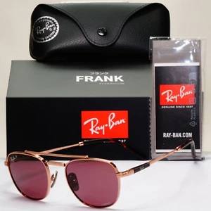 Ray-Ban Occhiali da Sole Frank II Titanio Polarizzato Oro Rosa RB 8258 3140/AF 51mm - Foto 1 di 12