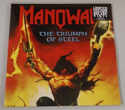 Manowar The Triumph of Steel Blue Vinyl LP Record new - Image 1 of 2