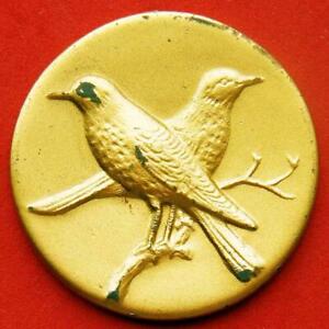 Nature Aviculture Birds Songbird Canary in Tree Branch 1971 Golden Medal!