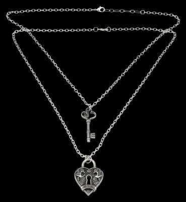 Halskette Partner - Key To Eternity - Schmuck Kette Geschenk Gothic Liebe - Bild 1 von 4