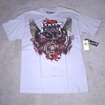 Y2K Hart и Huntington тату футболка мужская средний голубовато-серый мухи высоты новый - Изображение 1 из 4