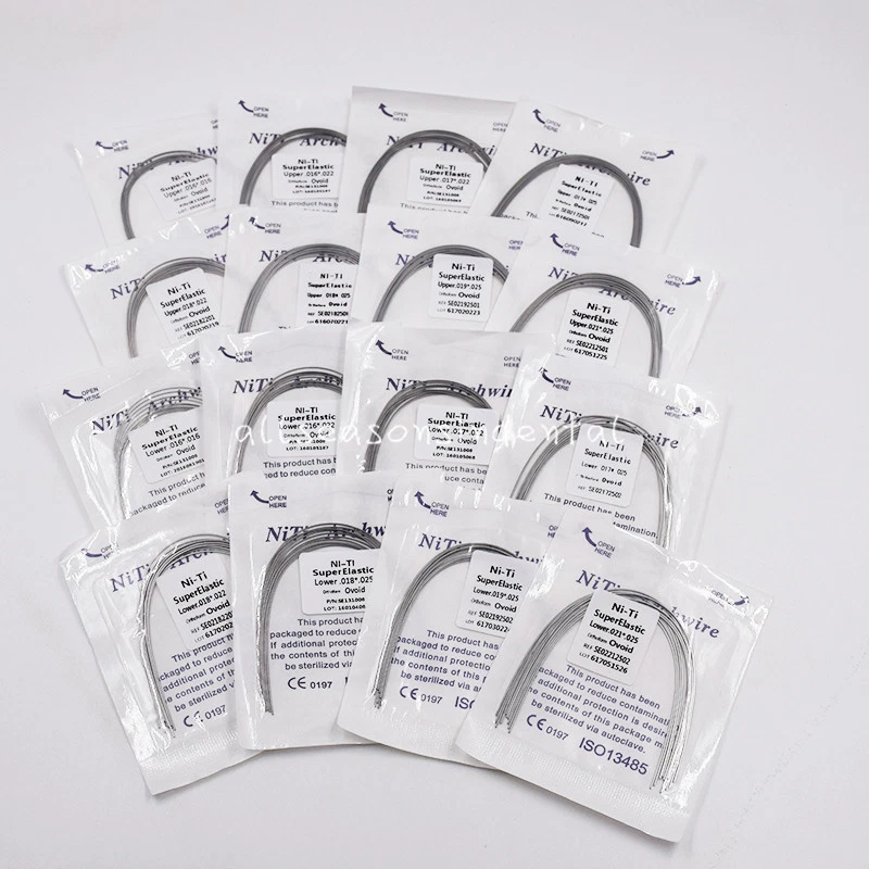 Paquete de 10 cables de arco rectangulares súper elásticos para ortodoncia dental NITI de 3 formas Foto 1 de 1