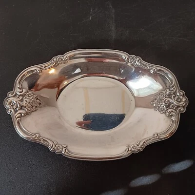 Plato de oliva vintage International Silver Co. (#448) 8 1/2" X 5 1/2" plato de plata Foto 1 de 4