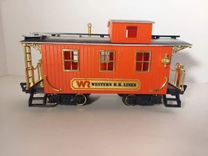 Vintage New Bright G Scale CABOOSE Train Car 1986 Red & Black D.&W. R.R. Gold - Bild 1 von 8