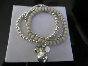Envy triple row bracelet silver and beads and charms - Picture 1 of 3