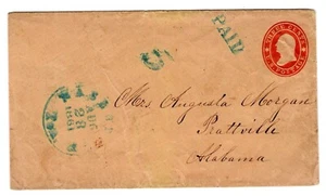 Confederate Civil War 1861 Adversity Star Die Nashville TN "PAID" "5" TO Alabama - Picture 1 of 2