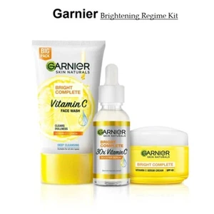 Garnier Bright Complete Vitamin C Face Wash + Serum + SPF 40 Serum Cream Kit Set - Picture 1 of 5