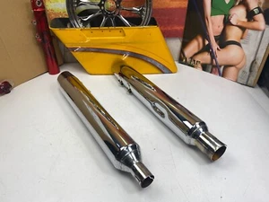 Silenciadores de escape OEM Harley 17-25 Touring tubos stock cromado - Imagen 1 de 10