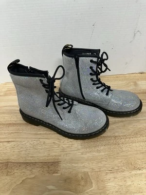 Botas Doc Dr. Martens Plateadas Brillo Cremallera 1460Y Mujer Talla 6 LEER**** Foto 1 de 4
