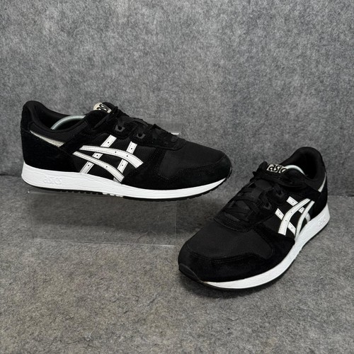 Scarpe da ginnastica Asics uomo taglia UK 11 5 nere bianche Lyte stile sportivo corsa stringate