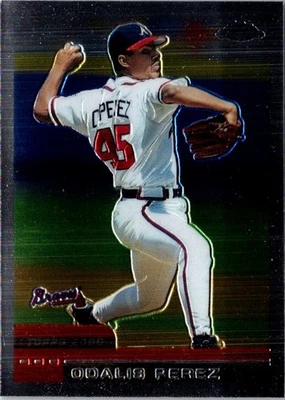 2000 Topps Chrome Odalis Perez #158 Atlanta Braves Baseball Card - Image 1 of 2