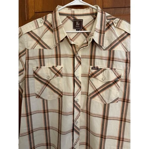 Camisa a Presión Lifted Research Group LRG Western Pearl Para Hombres 2XL Crema Manga Corta - Imagen 1 de 11