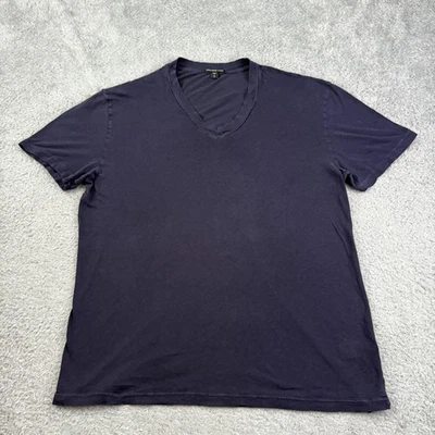 James Perse Shirt Mens Medium Navy V-Neck Soft Touch Minimalist Quiet Luxury USA - Image 1 of 4