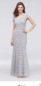 Alex Evening Dress Women Size 4 Elegant Gown Mermaid Grey Size 4 NWT - Picture 1 of 11