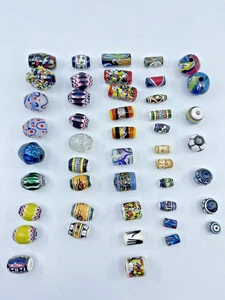 Vintage Keramik und Glas verschiedene Perlen Südwesten Allover Druck Schmuck Basteln - Bild 1 von 24