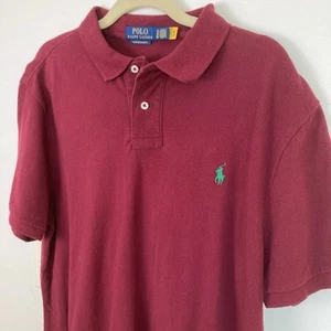 Polo Ralph Lauren Mens XL Burgundy Custom Slim Fit Polo Preppy Golf Classic - Picture 1 of 11