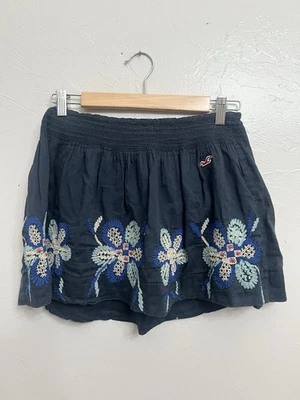 Hollister De Colección Y2K Azul Micro Mini Falda Volantes Floral Hada Bordada Pequeña Foto 1 de 4