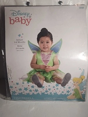 Disney Bebé Campanilla 3-6 INFANTE Vestido y Alas Disfraz Halloween Fiesta de Cumpleaños Foto 1 de 3
