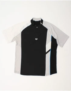 SERGIO TACCHINI Hombres Manga Corta Pullover Chándal Top Grande Negro CQ09 - Imagen 1 de 3