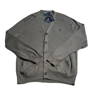 Polo Ralph Lauren Neu mit Etikett Herren 100 % Pima Baumwolle Strickjacke Pullover Große L grau - Bild 1 von 9