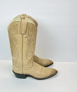 Vintage Boots Womens Size 8.5M Cowboy Western Leather Boots Made in USA - Picture 1 of 10