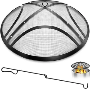 Fire Pit Spark Screen, Aggiornato 36 Pollici Schermo Fuoco Esterno con Manico e Po - Foto 1 di 6