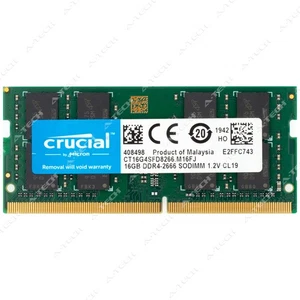Crucial 16GB DDR4 2666 MHz PC4-21300 2Rx8 SODIMM Laptop Memory RAM CT16G4SFD8266 - Picture 1 of 2