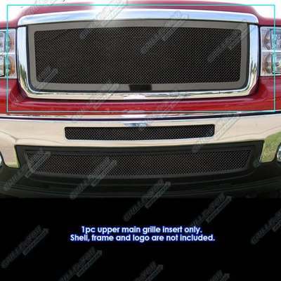 Para GMC Sierra 1500 2007-2013 Nuevo Cuerpo Superior Acero Inoxidable Malla Negra Inserto Rejilla Foto 1 de 3
