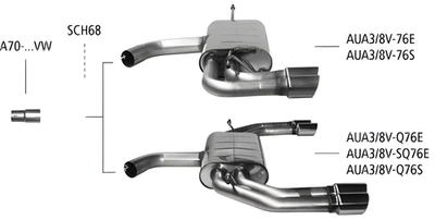 Scarico sportivo Bastuck - Audi A3 8V Diesel - Immagine 1 di 3