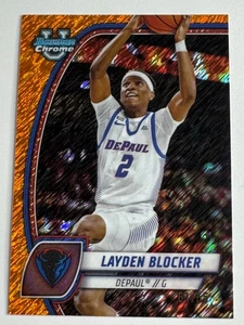 2024-25 Bowman U Chrome Layden Blocker Orange Shimmer Refractor #61/65 - Picture 1 of 2