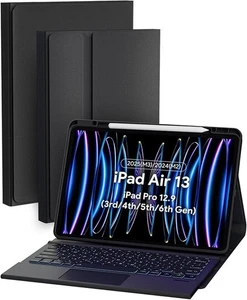 DOOHOEEK IPAD AIR CASE WITH KEYBOARD/13"/2025(M3)/2024(M2) IPAD PRO 12.9 BN - Picture 1 of 5