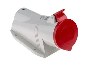 Scame IP44 Red Wall Mount 3P + N + E Right Angle Industrial Power Socket - NEW - Picture 1 of 4