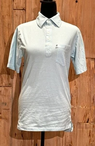 Womens Light Blue Pocket Polo Retro Surf Style Large Cotton Summer Shirt - Picture 1 of 3