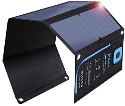 BigBlue solar charger 28W charger LCD ammeter 2USB port solar panel F/S w/Track# - Image 1 of 4