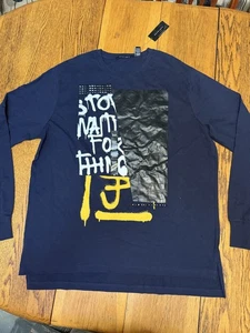 Sean John Shirt Mens 2XL Blue Graphic Long Sleeve Night Sky Streetwear New Tags - Picture 1 of 9
