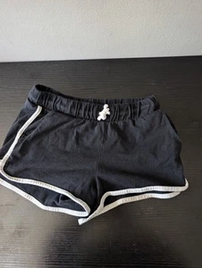 Old Navy Girls Black Shorts White Piping Trim Size 10/12  - Picture 1 of 3