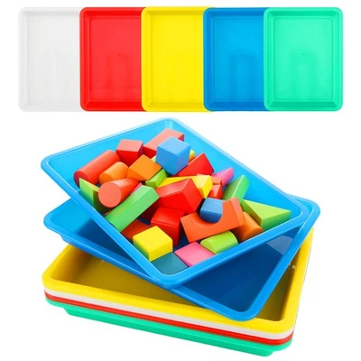 Paquete de 25 Bandeja de Arte de Plástico de 5 Colores, Bandeja Sensorial Colorida Bandeja de Actividades Artesanales... Foto 1 de 4