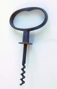 Beautifully Worked Antique Wrought Iron Corkscrew - 5 3/4" Overall - Picture 1 of 5